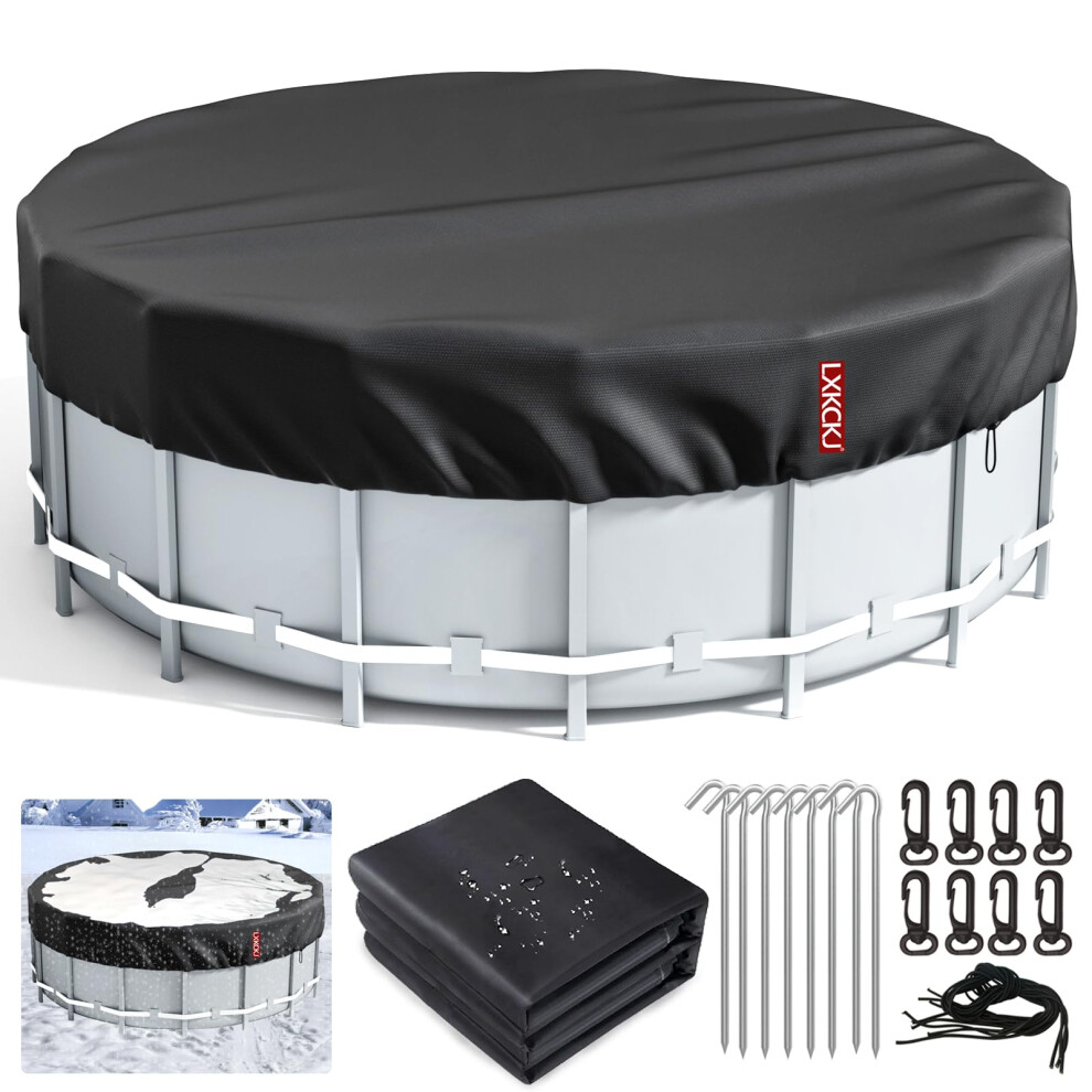 LXKCKJ B   che de piscine ronde de 6,4 m (21 pi) pour piscine hors sol, protection d'hiver avec cordon de serrage, stabilit    accrue, b   che en poly