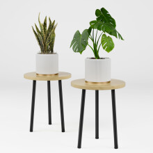 Standul de plante interioare Saksun 2 pachet de 14 """" Standuri de plante nalte din col? de masa rotunda mica, la mijlocul secolului, plante mode