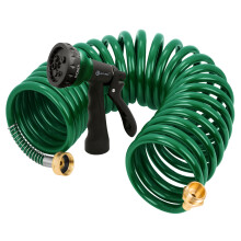 Mangueira de Jardim AUTOMAN 25 ft, Mangueira de Água EVA Curvada com Conectores de Latão, Retrátil