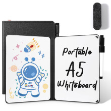 AGM bærbar hvidbræt tør sletning dobbeltsidet foldning tavler med pen mini bærbart tør sletningskort til studiemøde doodling planlægning sort