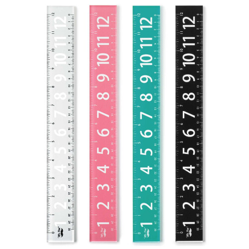 Mr. Pen- Plastic Rulers with Large Numbers 12-Inch 4 Pack Metric ...