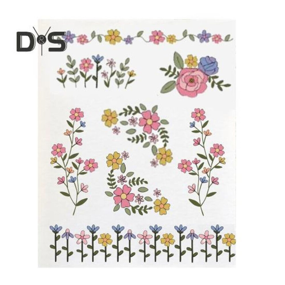 Floral Embroidery Stabilizer Self Adhesive Water Soluble Stabilizer Washable Stabilizer With Pre-printed Floral Pattern For Beginner Hand Sewing