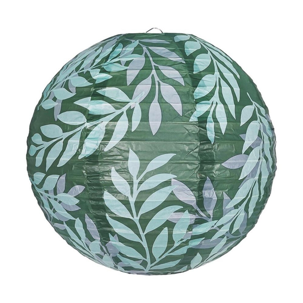 (dark green) Chinese Japanese Paper Lanterns Green Olive Leaf Hanging Lanterns for Boho Wedding Birthday Party Bridal Showers Decor