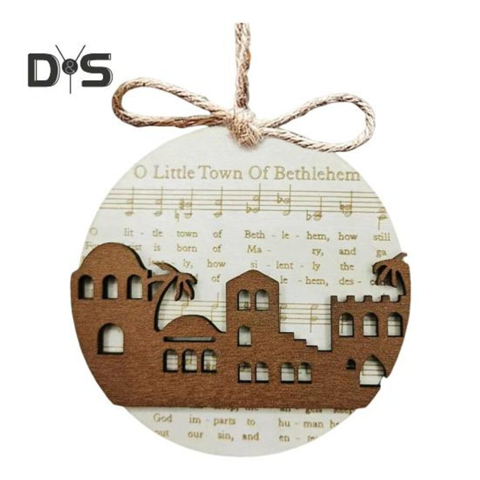 (as the picture, B) Christmas Nativity Ornaments Musical Jesus Birth Wooden Sign Nativity Scene Hanging Decor Religious Christian Easter Gifts