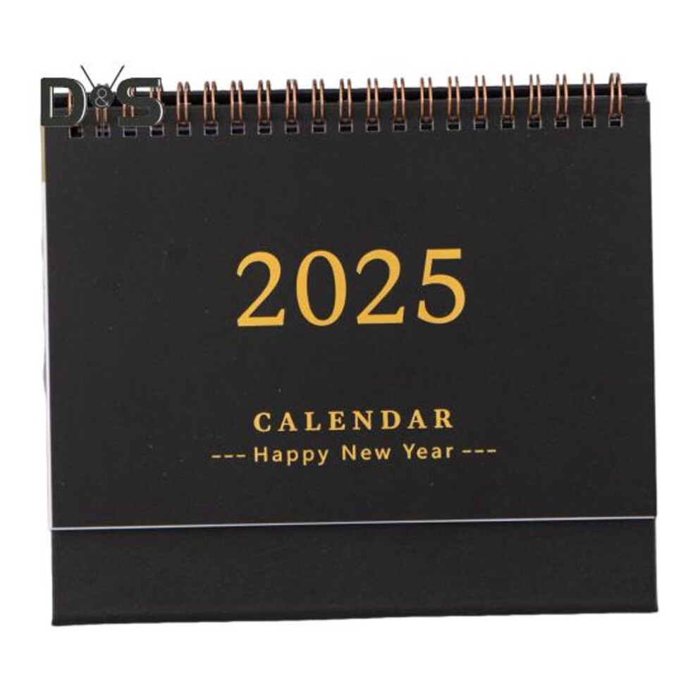 (black) 2025 Mini Desk Calendar Daily Planner Flip Calendar To-do List Memo Pad Time Management Schedule Organizer For Office Home School