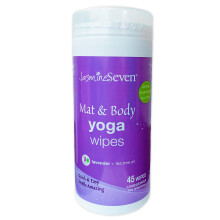 Salviette yoga per corpo e tappetino - Lavanda naturale e melaleuca - 45 salviette in contenitore richiudibile - di Jasmine Seven - per Home Stud