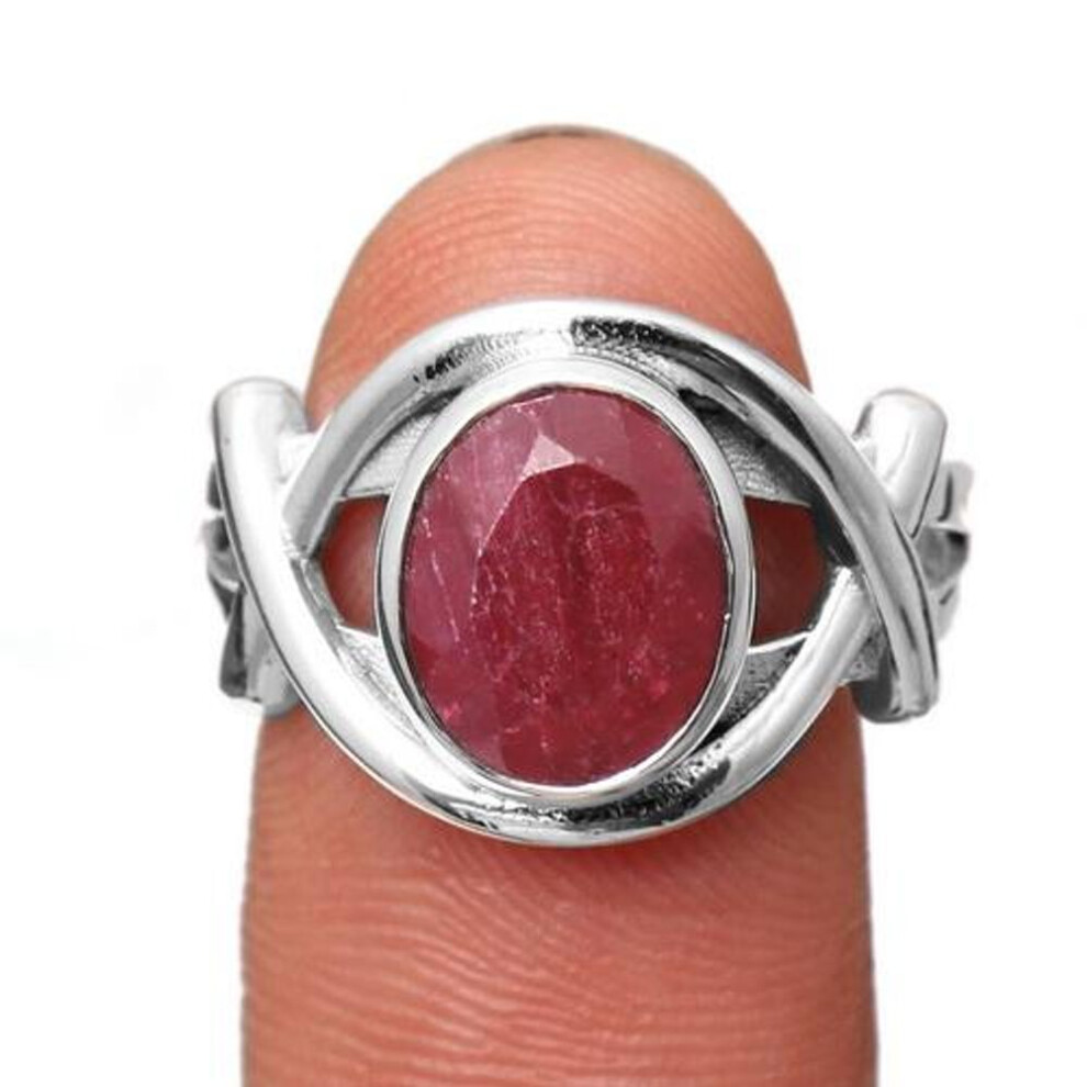 (red, 7) Handmade Jewelry, Kashmir Ruby Ring, Silver Ring, 925 Sterling Silver, Gifts For Her