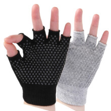 YL TRD V 2 Packungen rutschfeste fingerlose Yoga-Handschuhe, Trainingshandschuhe, Trainingshandschuhe (transparente Punkte)