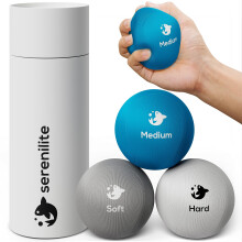Pacote de Bolas de Exercício de Stress Serenilite 3X para Adultos, Fortalecedor de Pegadas
