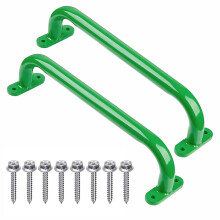 PURIFE 13 '' Lekplats skerhetshandtag Metal Green 2 Pack utomhusbarn Playset Handtag Swing Set Grab Handtag Kids Grab Hand Bar for Jungle Gym Cl