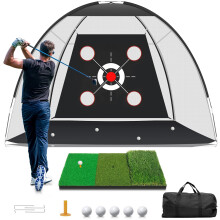 Golf Net Golf Practice Net with Golf Mat Golf Hitting Aid Nets 10x7FT for Backyard Driving Chipping Training Swing with Target/Mat/Balls/Tee Outdoor