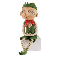 GGI Bartholomew Elf Joe Spencer Gathered Traditions Christmas Holiday Xmas Hand Painted Soft Figure Figurine Shelf Sitter Cute Whimsical Decor Decorat