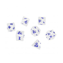 D&D RPG Icewind Dale: Heavy Metal poly witte en blauwe dobbelstenen set
