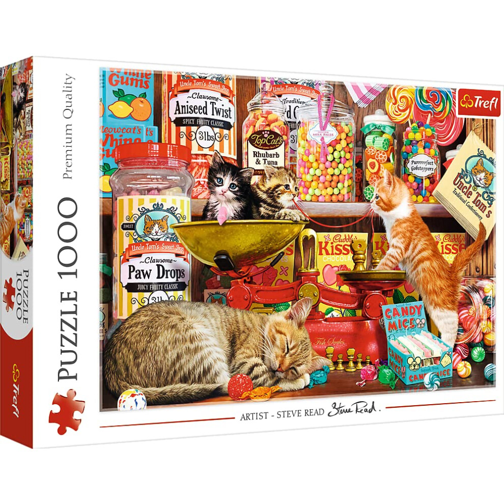 Trefl - Puzzle Dolcetti Da Gatti - 1000 Elementi, Dolci, Dolci Gattini, Per Gli Amanti Dei Gatti, Puzzle Fai Da Te, Intrattenimento Creativo, Regalo, Divertimento, Puzzle Classici-image
