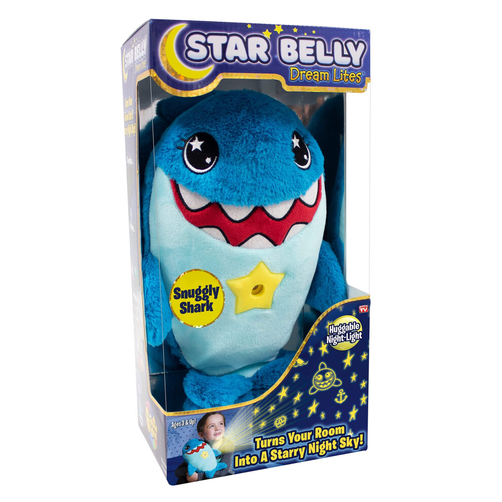 Ontel Star Belly Dream Lites  Stuffed Animal Night Light  Snuggly Blue Shark - Projects Glowing Stars & Shapes in 6 Gentle Colors  As Seen on TV-image-OPC-PFNCHVJ-NEW