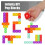Pop Blocks Fidget Toys, Ροζ Σιλικόνη Popper Infinity DIY Κτίρια CVC Λέξεις Μάθησης 3