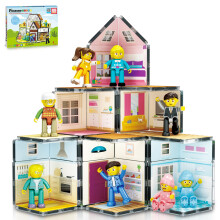 PicassoFliser Magnetfliser Byggeklods Familie Homestead Dukkehus Tema Legest 8 Karakter Action Figurer Dobbeltsidede magnetiske fliser Udskrivni