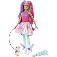 Barbie A Touch of Magic Mode Docka & Tillbehör, The Glyph med Fantasikläder, Husdjur, Koppel & Stylingdelar