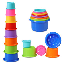 Tiny Tinker Stacking Cups Baby Toy Educational Cup Stacking Set 8-Pc Stackable Cups with Number Rainbow Nesting Cups for Babies 6-12 Months Stacking C