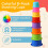 Tiny Tinker Stacking Cups Baby Toy Educational Cup Stacking Set 8-Pc Stackable Cups with Number Rainbow Nesting Cups for Babies 6-12 Months Stacking C 2