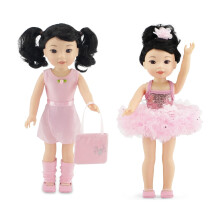 Emily Rose 14 tommer dukketøj og tilbehør Ballet Essentials Bundle - 5 PC Ballerina Practice Outfit Bundtet med 4 PC Sparkly Dance Recital Tutu S