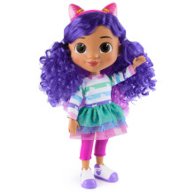Gabby's Dollhouse Sing & Celebrate Gabby Girl Doll 13-Inches Tall with Sound Effects & Reversible Cat Ears Kids Toys for Girls & Boys Ages 3+