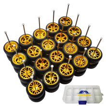 Lot de 10 roues et pneus 1/64, pour voitures moul es sous pression 1/64, pneus en caoutchouc am lior s et modifi s (diam tre 11 mm) (plaqu s or)