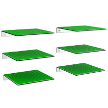 GALVANOX Display Shelves for Building Bricks (6 Pack) Compatible with All Toy Block Brands - Floating Wall Mounted Shelf with 10 Inch Removable B