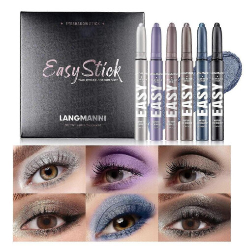 (D) 6-Piece Eyeshadow Pen Set: Multi-color eyeshadow that's natural and long-lasting. 1