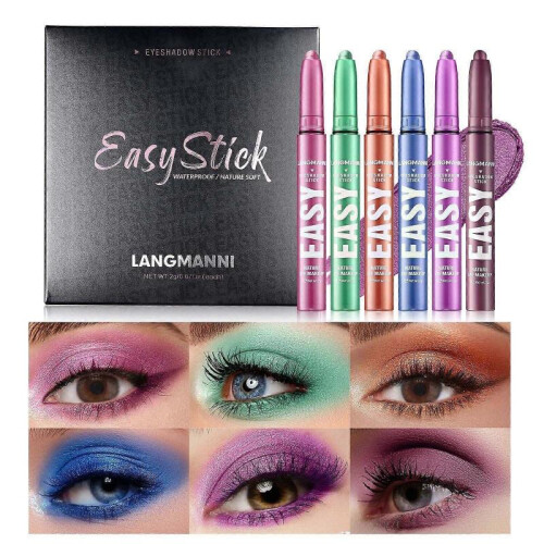 (C) 6-Piece Eyeshadow Pen Set: Multi-color eyeshadow that's natural and long-lasting. 1