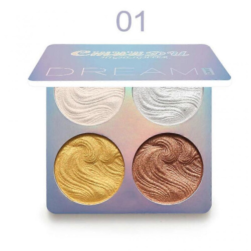 (A) New Makeup Face Powder 4 Colors Bronzer Highlighter Powder 2