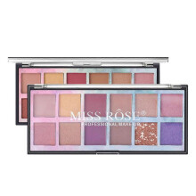 (N) 12-Color Earth Color Beauty Eyeshadow Pearly Matte Long Lasting Makeup Eyeshadow
