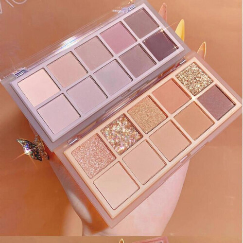 (Q) 10 Color Eyeshadows Pearlescent Matte Shimmering Student Makeup 2