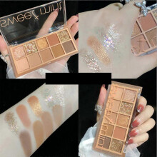 (Q) 10 Color Eyeshadows Pearlescent Matte Shimmering Student Makeup