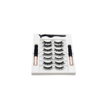 (R) Magnetic Magnet Eyelashes7Pairs Of Eyelashes 2 Eyeliner Set For Thick Curling1ml