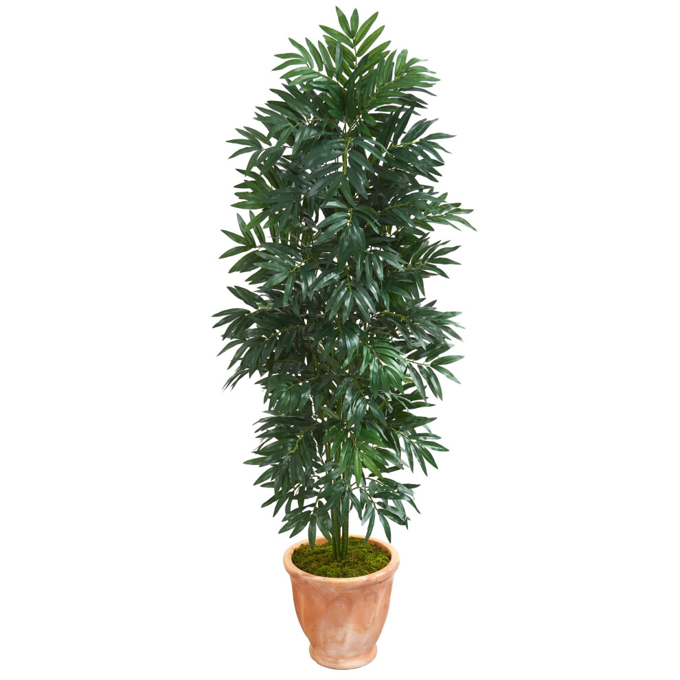 Palmier artificiel en bambou de 1,5 m dans un pot en terre cuite