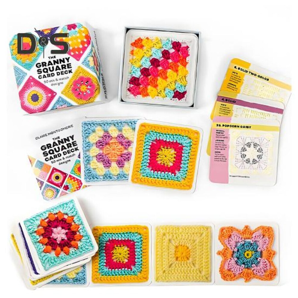 1 Set Granny Square Card Deck DIY Crochet Pattern Card Handmade Knitting Square Pattern Beginner Crocheting Accessories Enthusiasts Gift
