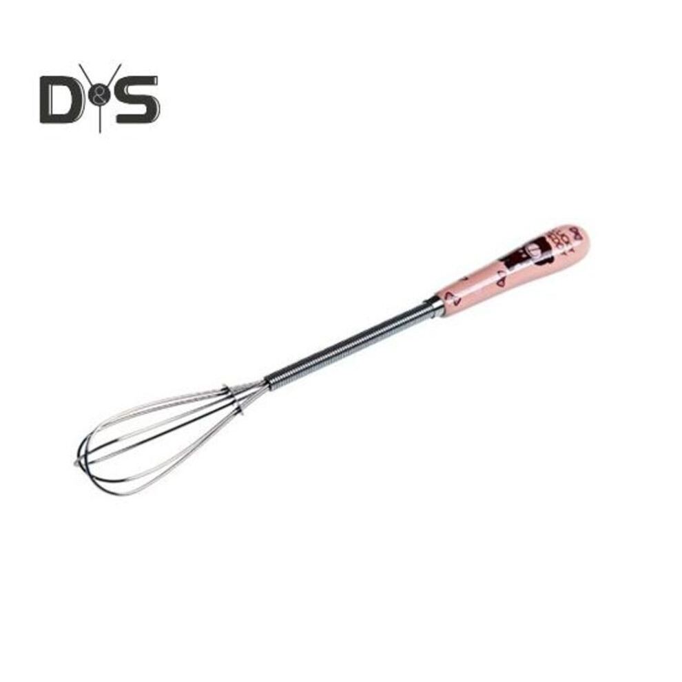 (pink) Lightweight Egg Blender Non Stick Simple Kitchen Handheld Manual Cream Butter Whisking Device