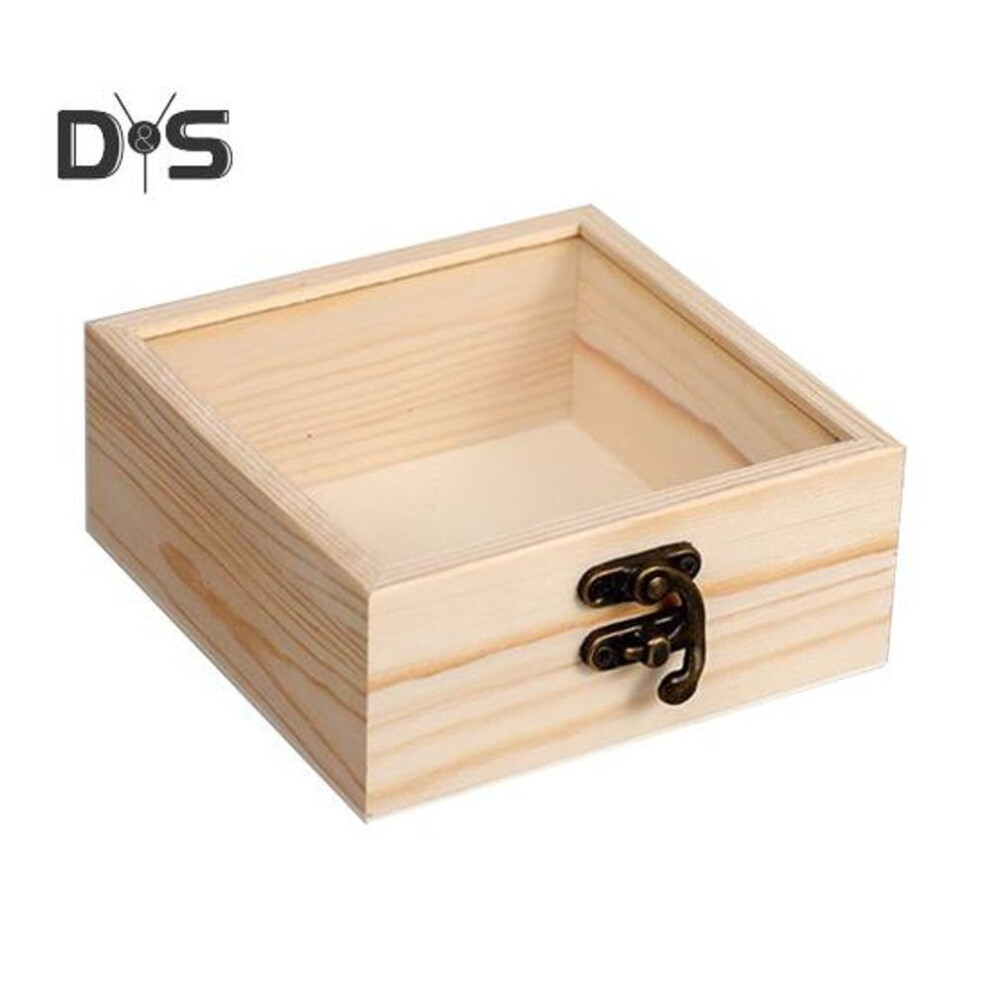 (as the picture, M) Lockable Decorative Wooden Storage Box Craft Souvenir DIY Organizer Removable Tray Dividers Gift Storage Container