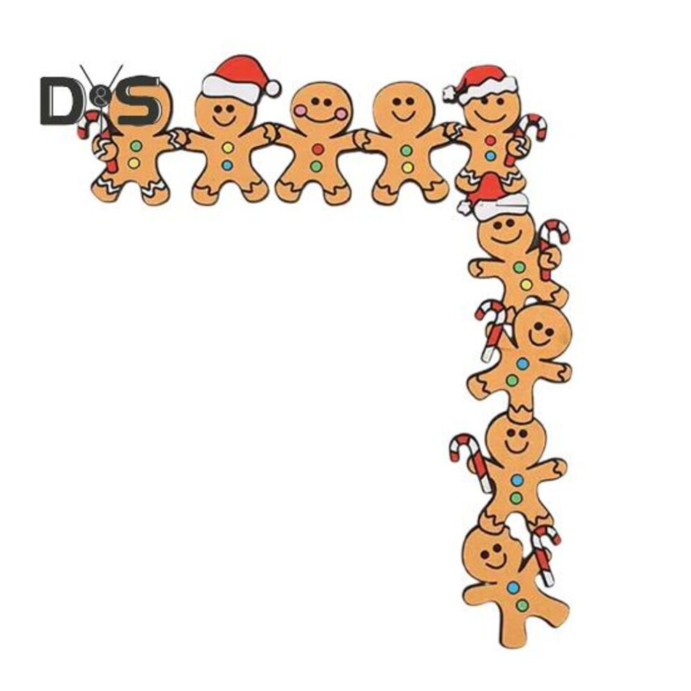 Christmas Door Corner Sign Gingerbread Man Door Frame Decor Door Topper Metal Corner Sign Holiday Decor for Wall Window Frame