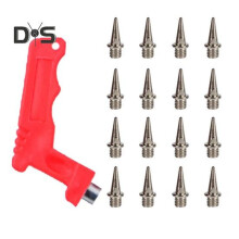 (as the picture, E) 100 Pcs Track Spikes Carbon Steel Track And Cross Country Shoe Spikes with Spike Wrench for Sprinting Sports Running Shoes