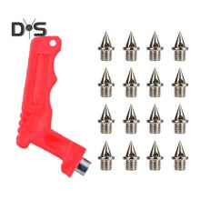 (as the picture, A) 100 Pcs Track Spikes Carbon Steel Track And Cross Country Shoe Spikes with Spike Wrench for Sprinting Sports Running Shoes