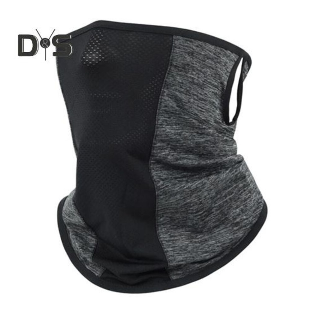 (black gray) Summer Cycling Face Guard Neck Gaiter Windproof UV Protection Breathable Cooling Ice Silk Men Women Outdoor Bandana Neck Scarf Face Shield