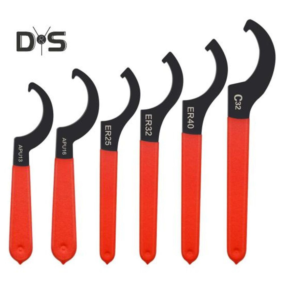 6Pcs Coilover Spanner Wrenches Rustproof Corrosion Resistant Shock Adjustment C-Shape Spanner Hook Wrench Tools