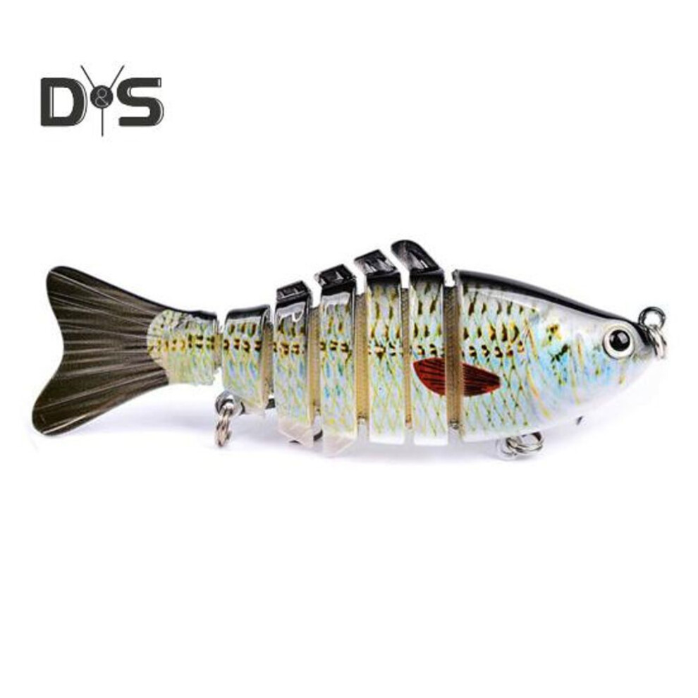 (as the picture, R) 10CM/15.5G Multi-Jointed Fishing Lure with Hooks Realistic 7-Section Swimbait Plastic Artificial Bait Freshwater Saltwater Fishing Accessories