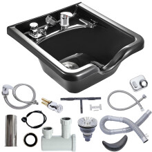 VEVOR Shampoo Bowl für Salons, schwarzes Friseurbassin, ABS Kunststoff, Haarwaschbecken