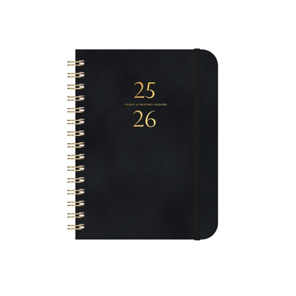 (black) Daily Schedules Planner 2025-2026 Weekly And Monthly 2025-2026 Planner  School Office Home