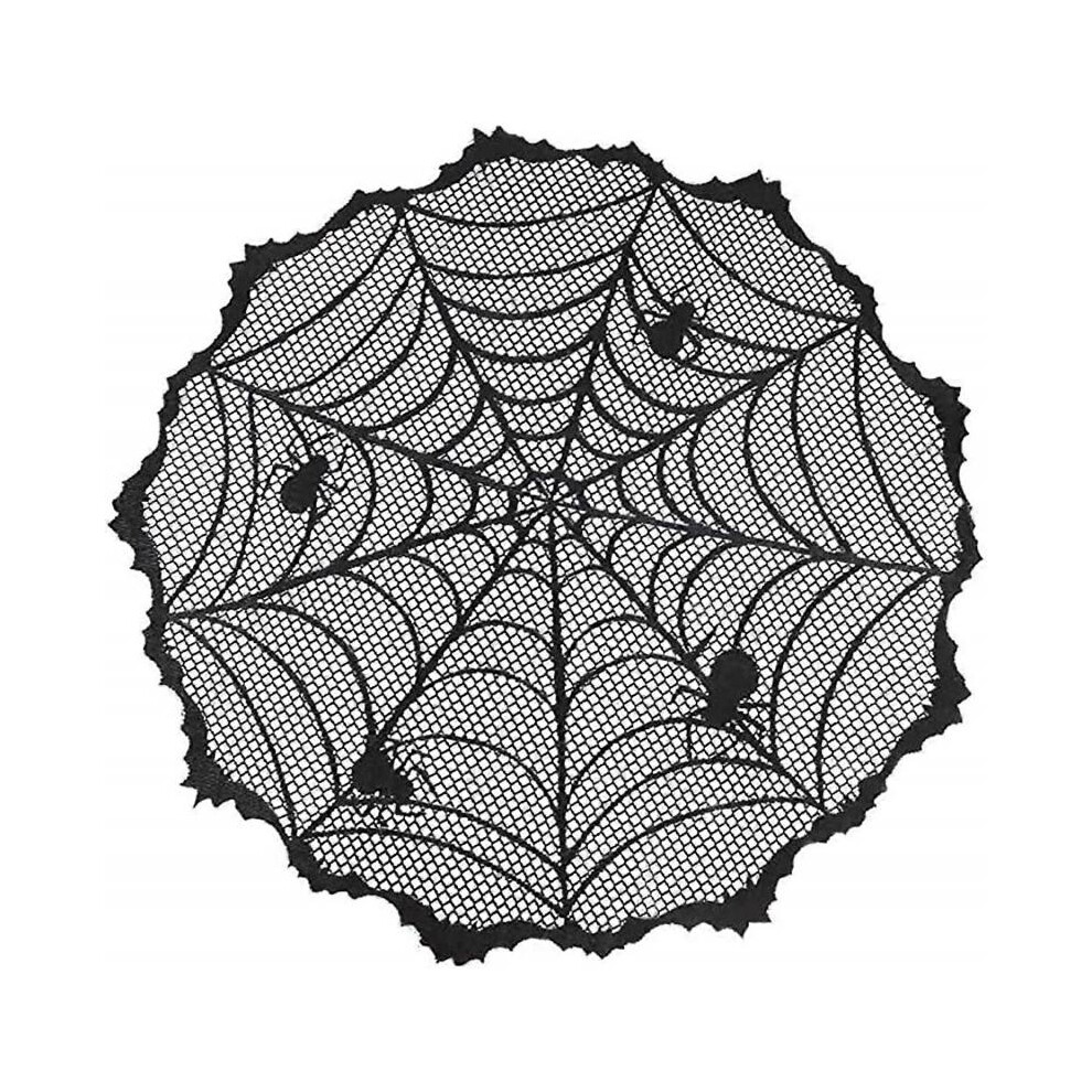 Nappe de décoration Halloween 40'' Nappe ronde araignée noire Nappe de table