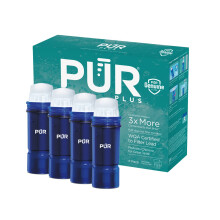 Filtru de nlocuire a ulciorului de apa PUR Plus cu reducerea plumbului (4 pachet) albastru - compatibil cu toate sistemele de filtrare a ulcioru
