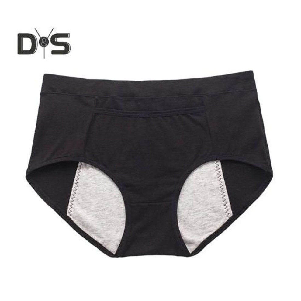(black, 4XL) Women Leakage Proof Cotton Menstrual Panties Ultra Thin Breathable Pocket Physiological Briefs Leakproof Wide Cotton Crotch Underwear